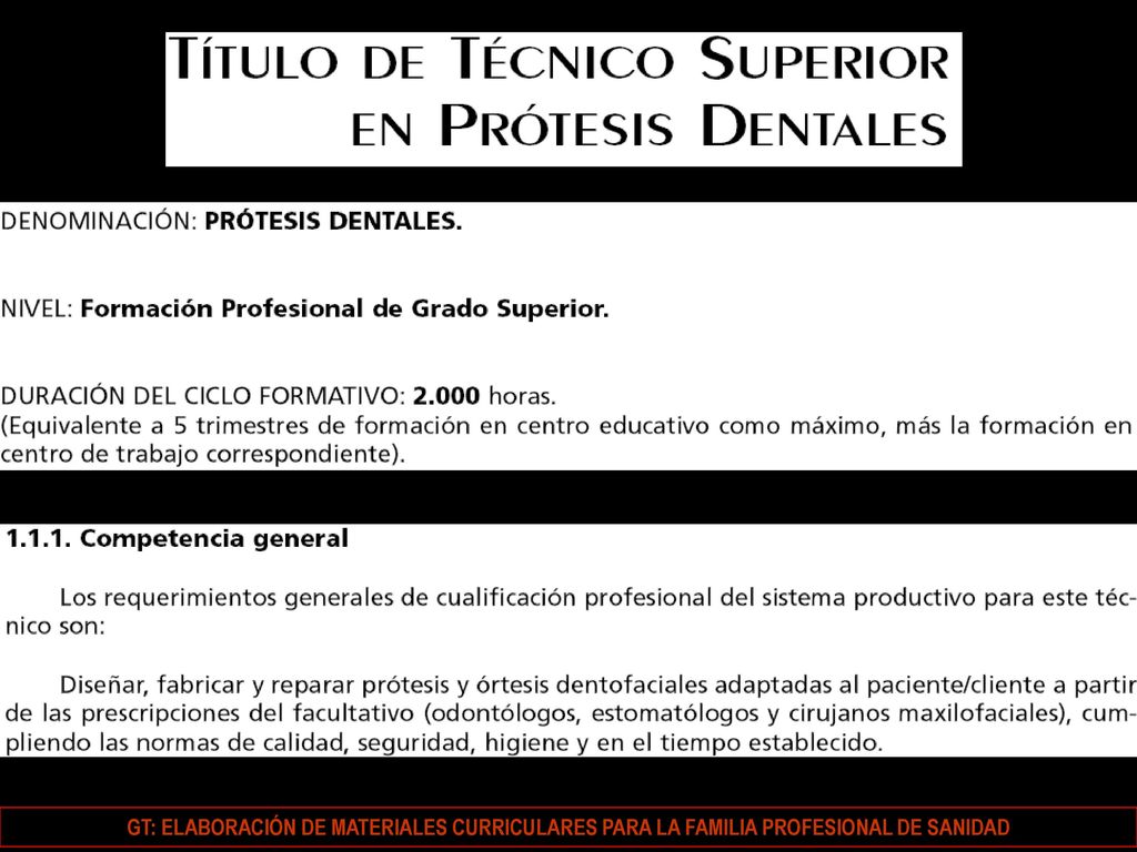 GT: ELABORACIÓN DE MATERIALES CURRICULARES PARA LA FAMILIA PROFESIONAL DE SANIDAD