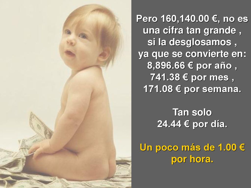 Pero 160, €, no es una cifra tan grande , si la desglosamos , ya que se convierte en:
