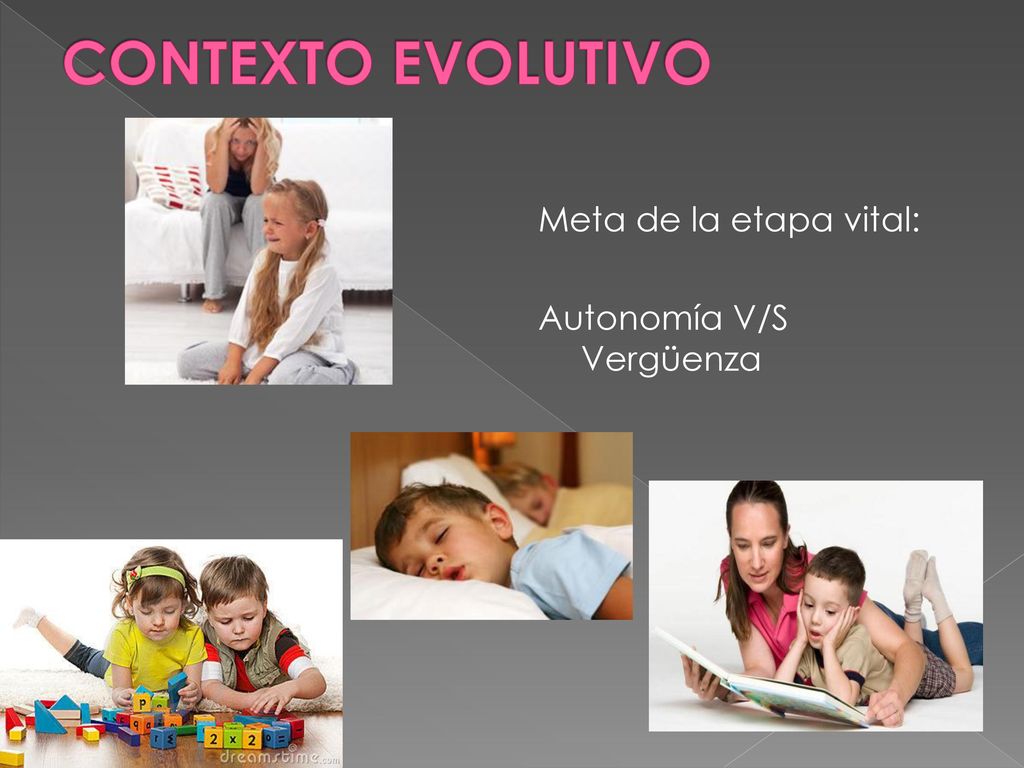 CONTEXTO EVOLUTIVO Meta de la etapa vital: Autonomía V/S Vergüenza -