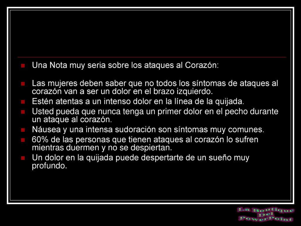 Una Nota muy seria sobre los ataques al Corazón: