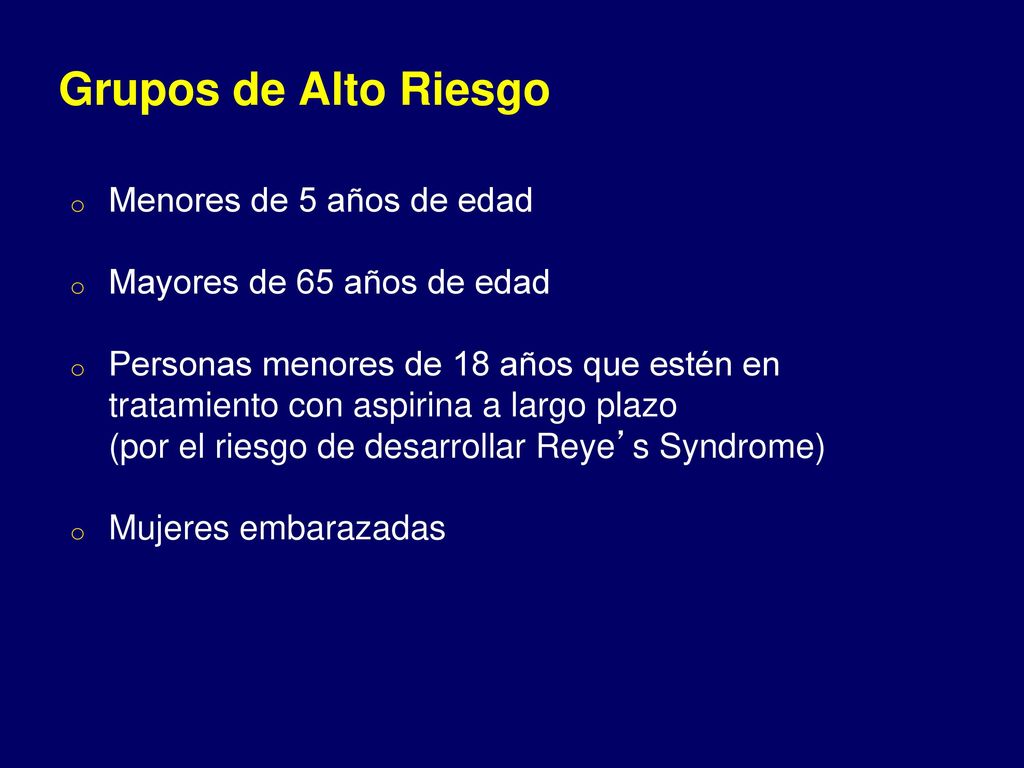 Grupos de Alto Riesgo Menores de 5 años de edad
