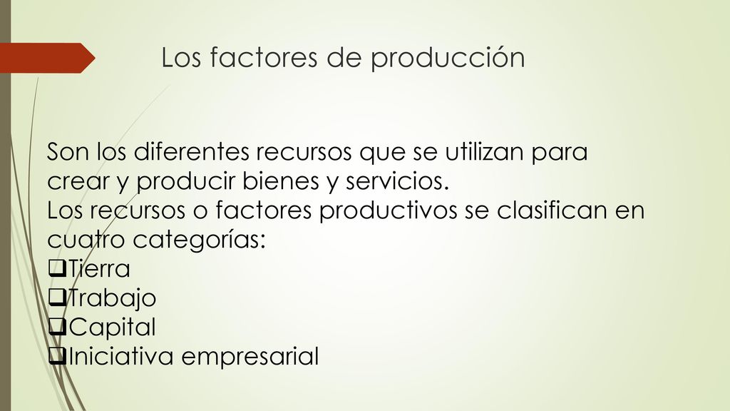 Los factores de producción