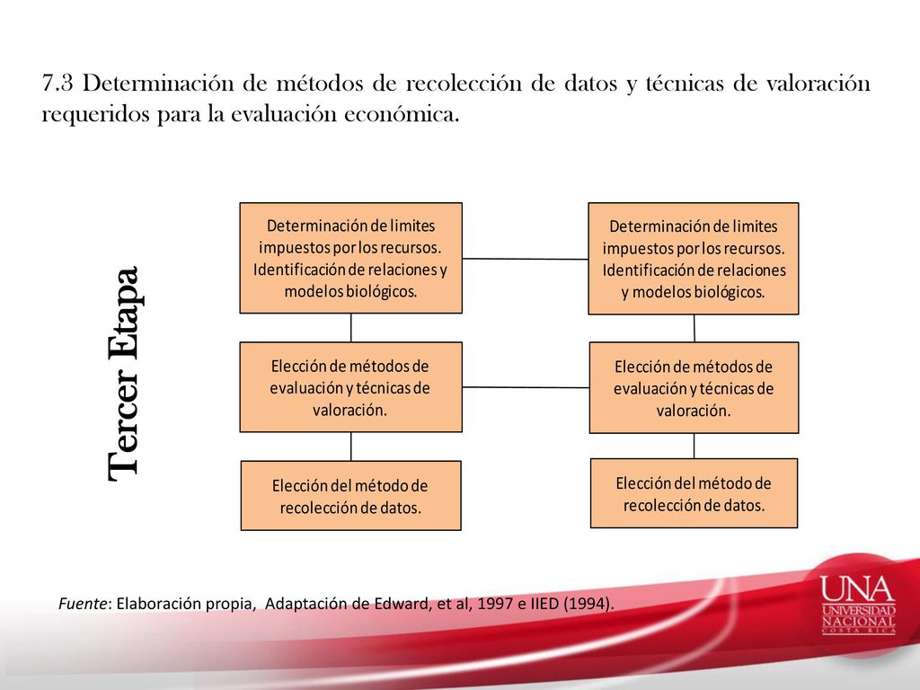 7.3 Determinación de métodos de recolección de datos y técnicas de valoración requeridos para la evaluación económica.