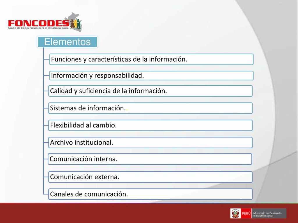 Elementos Funciones y características de la información.