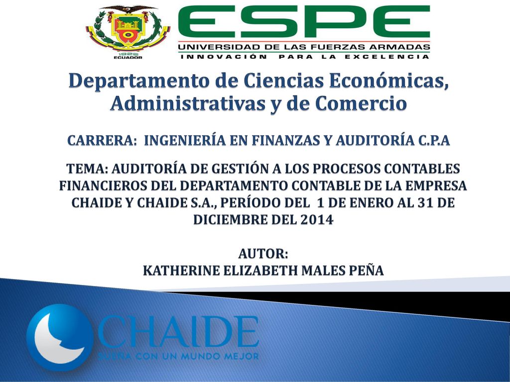 Departamento de Ciencias Económicas, Administrativas y de Comercio CARRERA: INGENIERÍA EN FINANZAS Y AUDITORÍA C.P.A