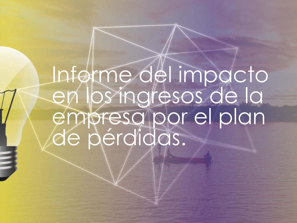 Informe del impacto en los ingresos de la empresa por el plan de pérdidas.