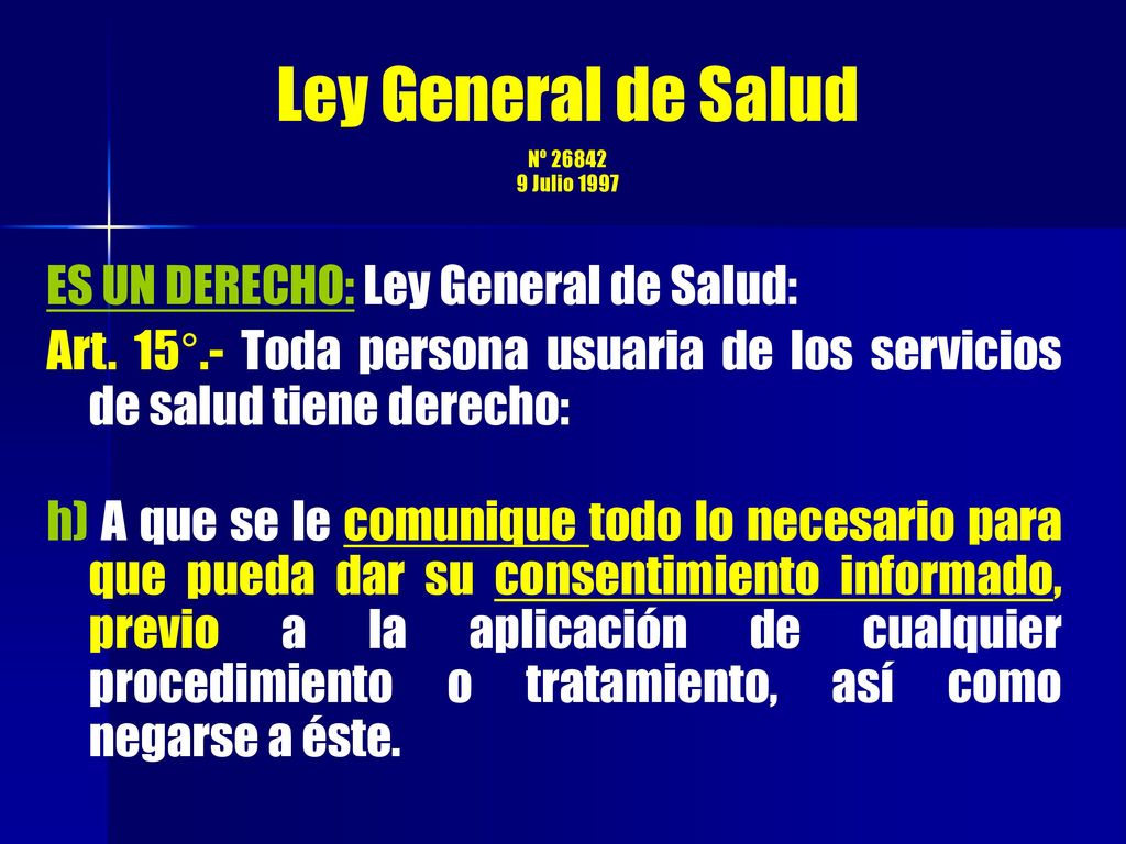 Ley General de Salud ES UN DERECHO: Ley General de Salud: