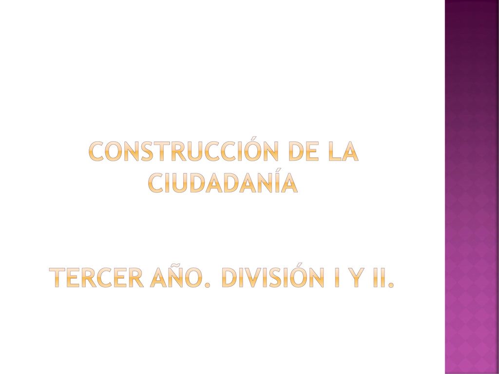 Construcción de la ciudadanía tercer año. División I y II.