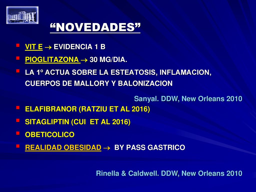 NOVEDADES VIT E  EVIDENCIA 1 B PIOGLITAZONA  30 MG/DIA.