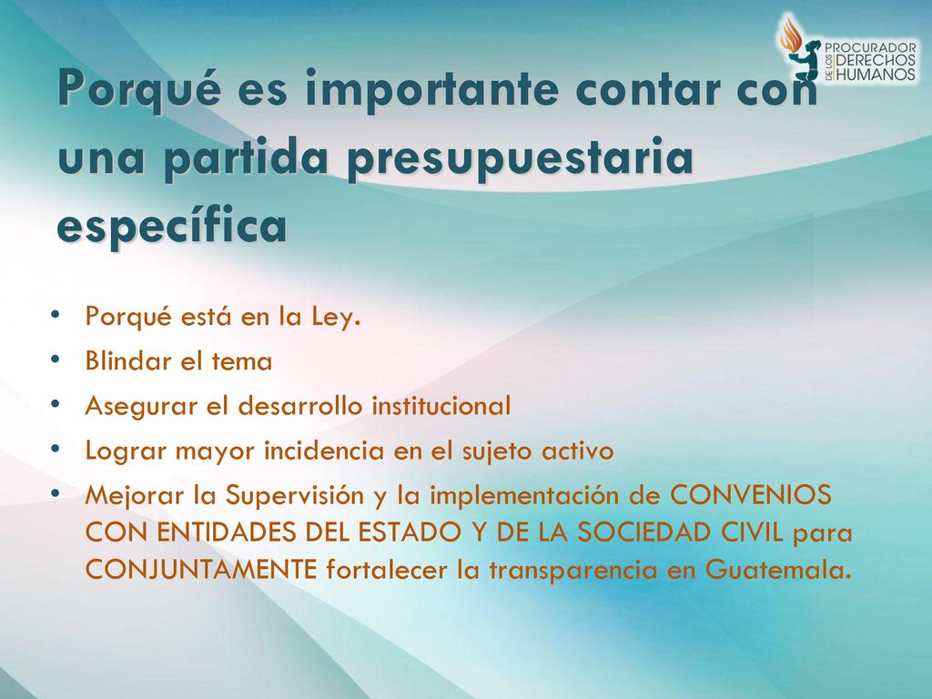 Porqué es importante contar con una partida presupuestaria específica