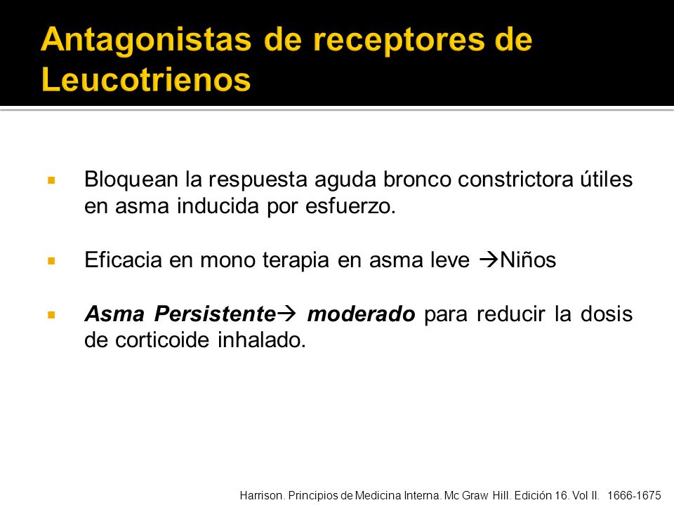Antagonistas de receptores de Leucotrienos