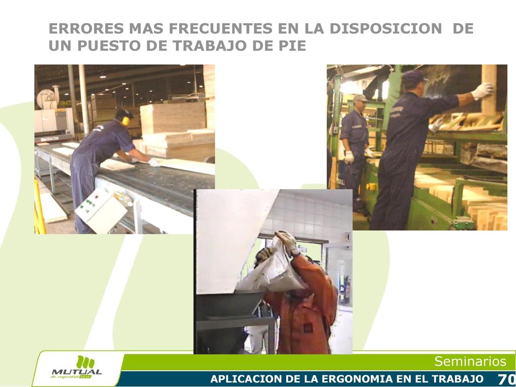 ERRORES MAS FRECUENTES EN LA DISPOSICION DE UN PUESTO DE TRABAJO DE PIE