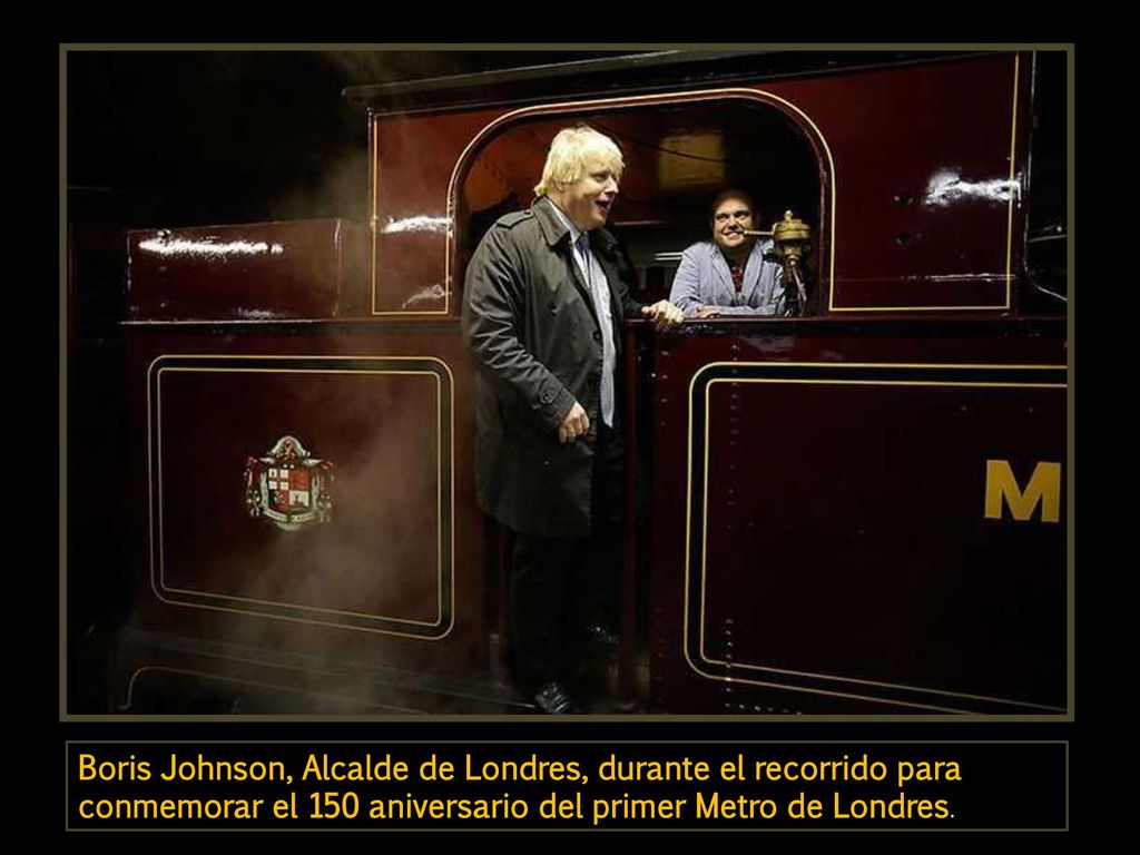 Boris Johnson, Alcalde de Londres, durante el recorrido para conmemorar el 150 aniversario del primer Metro de Londres.