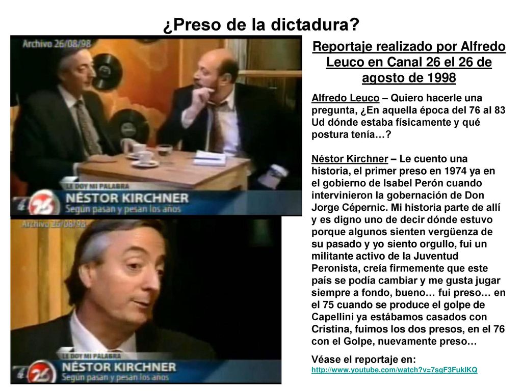 ¿Preso de la dictadura Reportaje realizado por Alfredo Leuco en Canal 26 el 26 de agosto de
