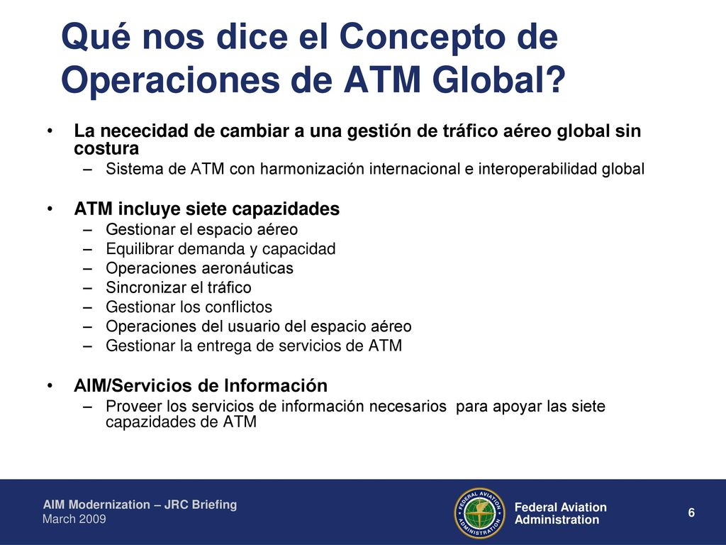 Qué nos dice el Concepto de Operaciones de ATM Global