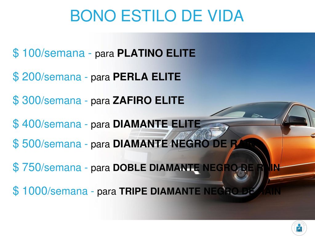 BONO ESTILO DE VIDA $ 100/semana - para PLATINO ELITE