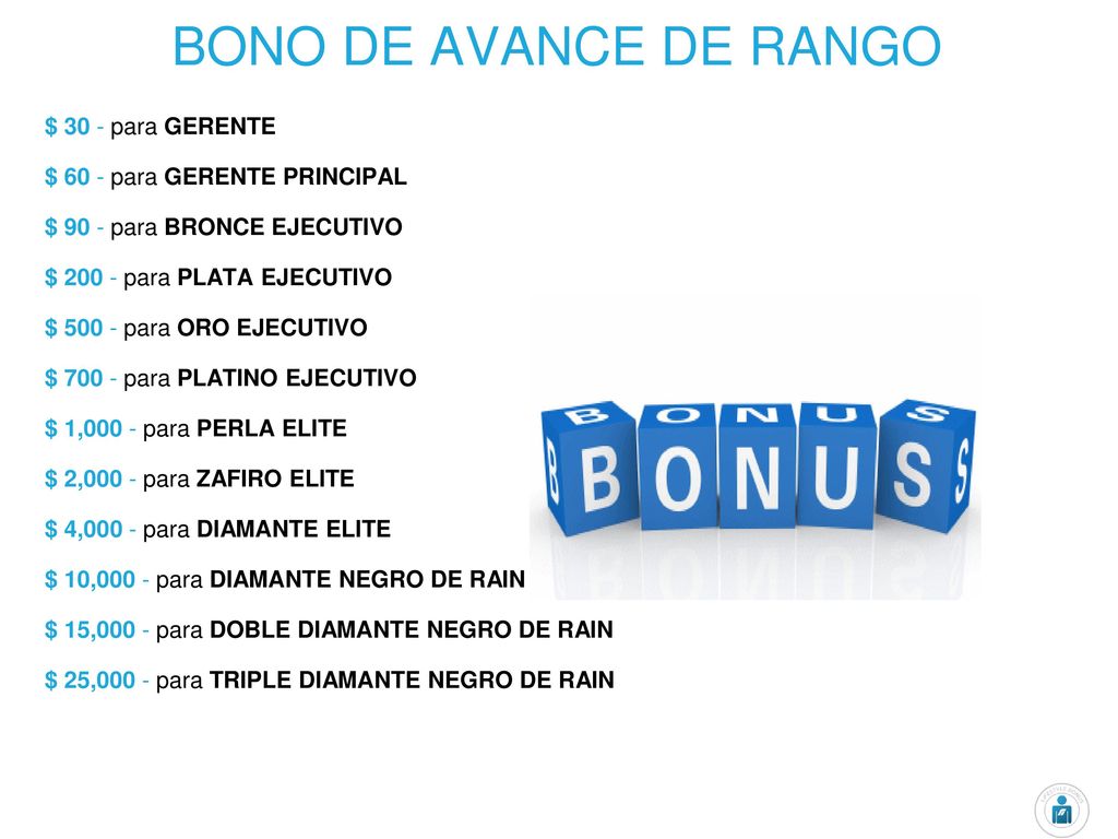 BONO DE AVANCE DE RANGO $ 30 - para GERENTE