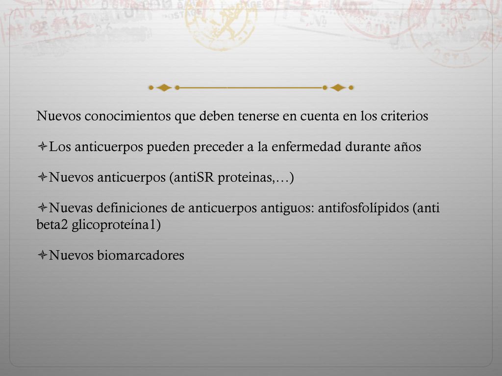 Nuevos conocimientos que deben tenerse en cuenta en los criterios