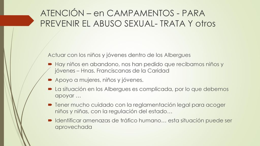 ATENCIÓN – en CAMPAMENTOS - PARA PREVENIR EL ABUSO SEXUAL- TRATA Y otros