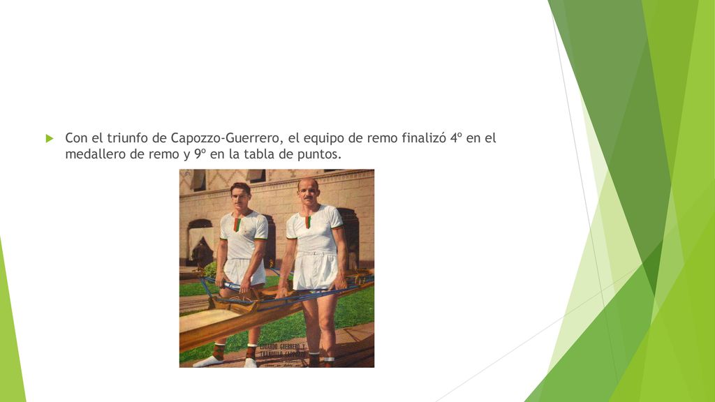Con el triunfo de Capozzo-Guerrero, el equipo de remo finalizó 4º en el medallero de remo y 9º en la tabla de puntos.