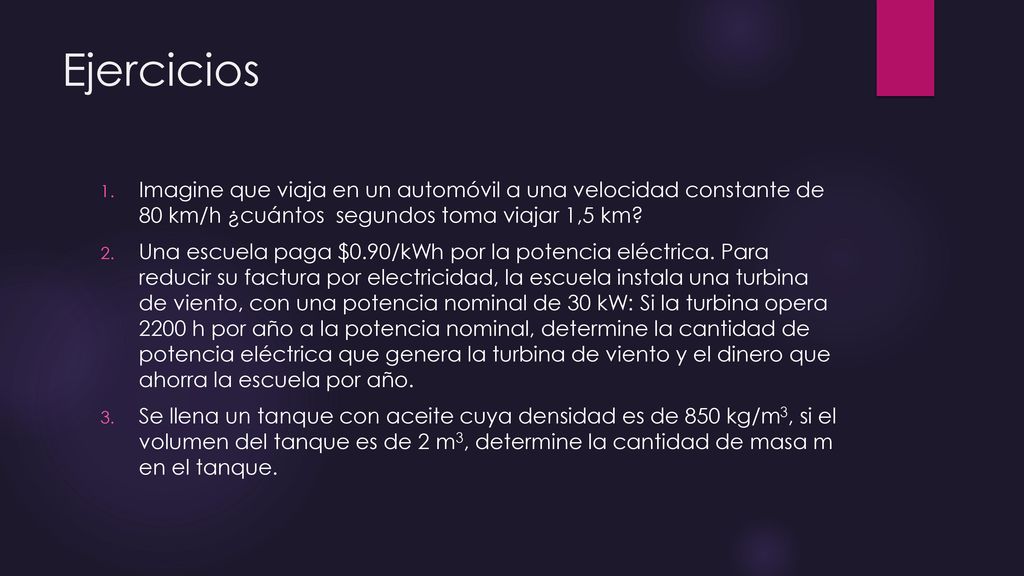 Ejercicios Imagine que viaja en un automóvil a una velocidad constante de 80 km/h ¿cuántos segundos toma viajar 1,5 km