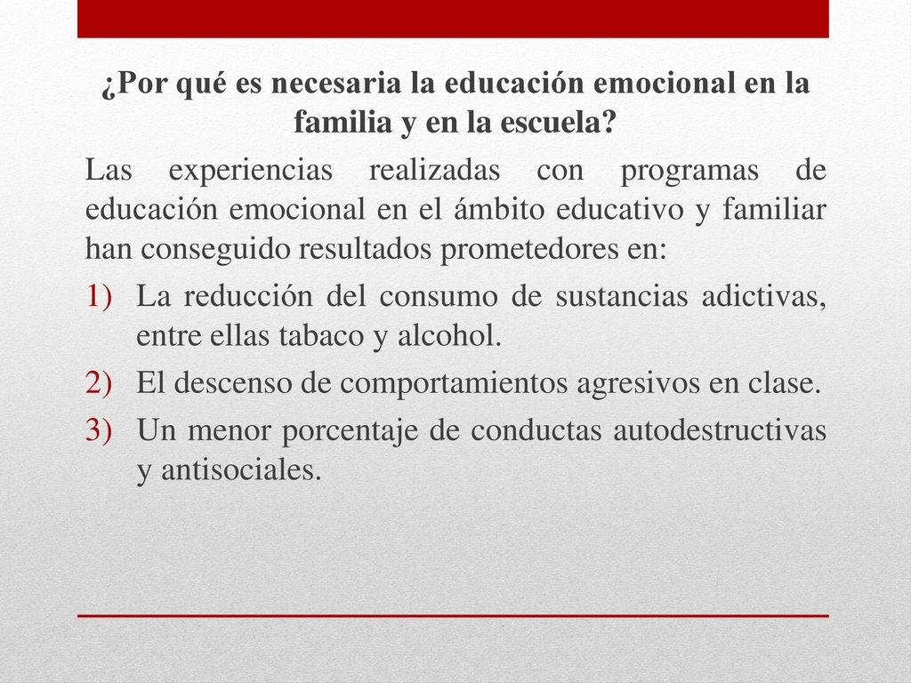¿Por qué es necesaria la educación emocional en la familia y en la escuela