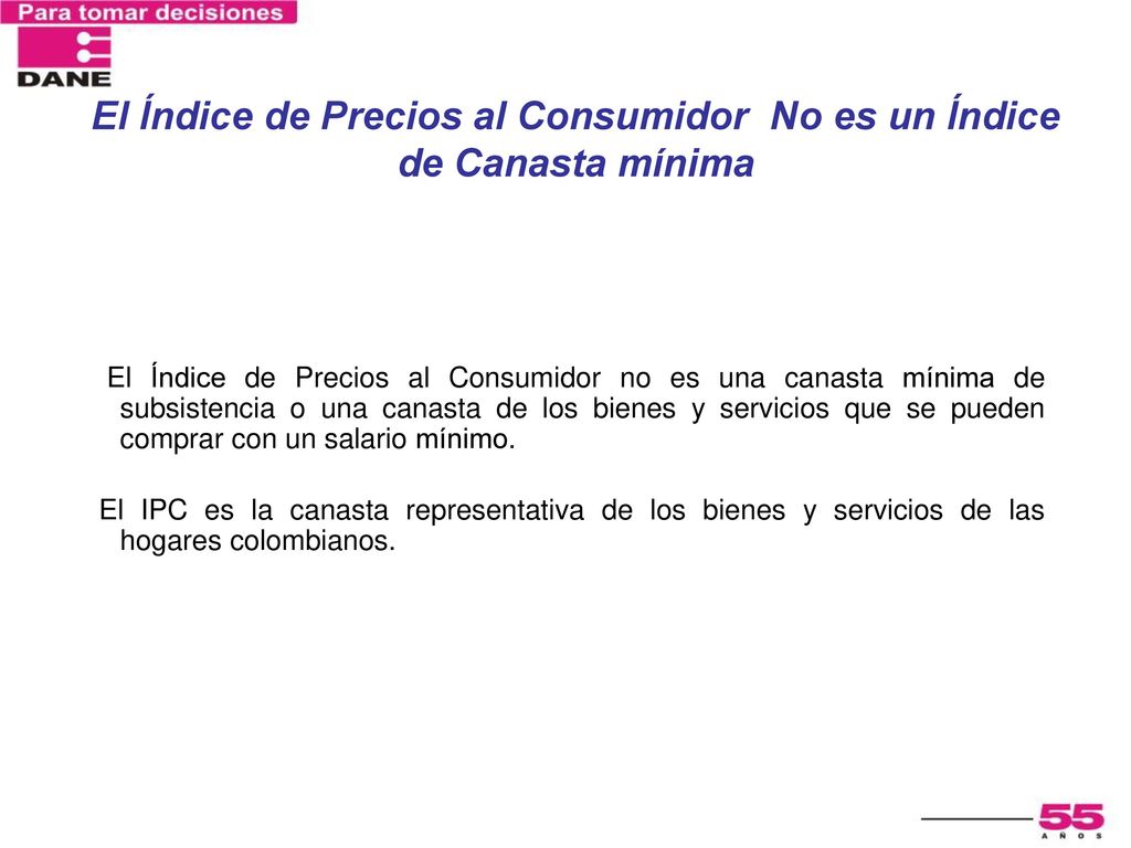 El Índice de Precios al Consumidor No es un Índice de Canasta mínima