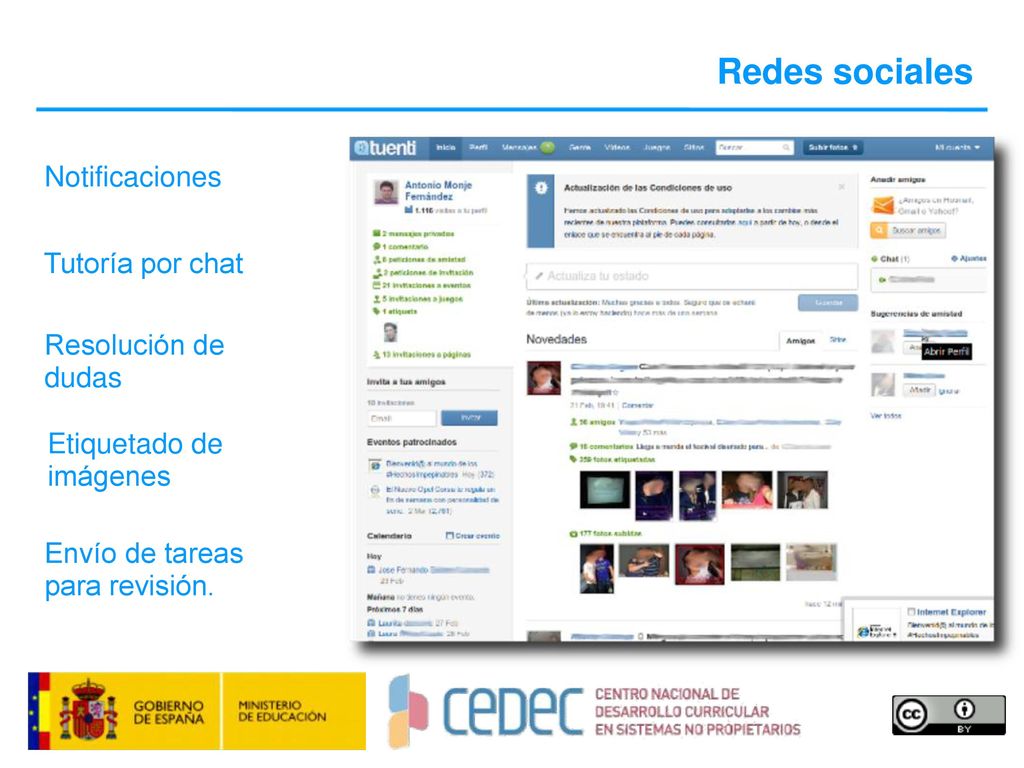 Redes sociales Notificaciones Tutoría por chat Resolución de dudas