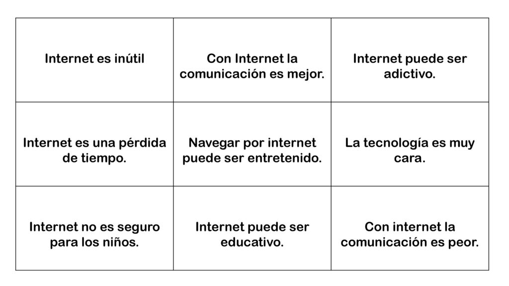 Con Internet la comunicación es mejor. Internet puede ser adictivo.