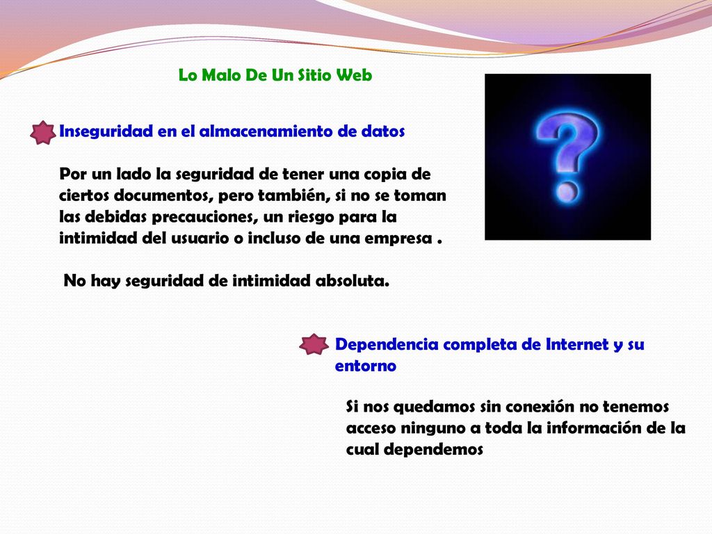 Lo Malo De Un Sitio Web Inseguridad en el almacenamiento de datos.