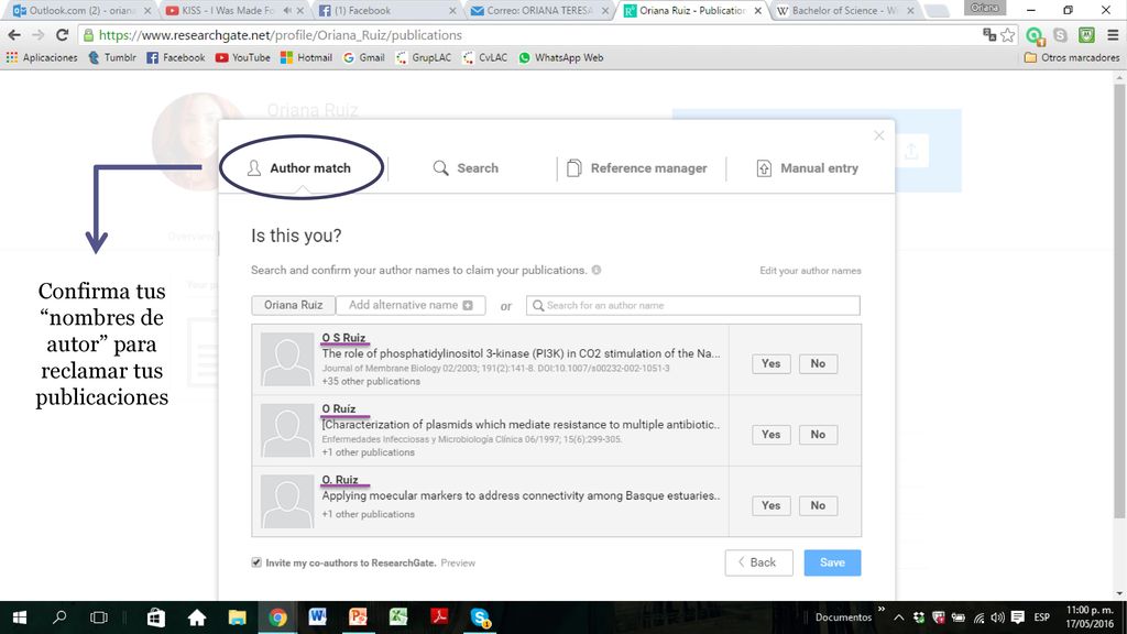 Confirma tus nombres de autor para reclamar tus publicaciones