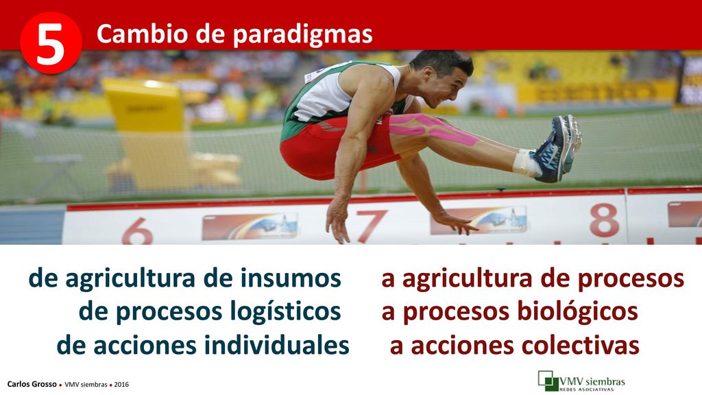 5 Cambio de paradigmas. ggggggggg. de agricultura de insumos a agricultura de procesos. de procesos logísticos a procesos biológicos.