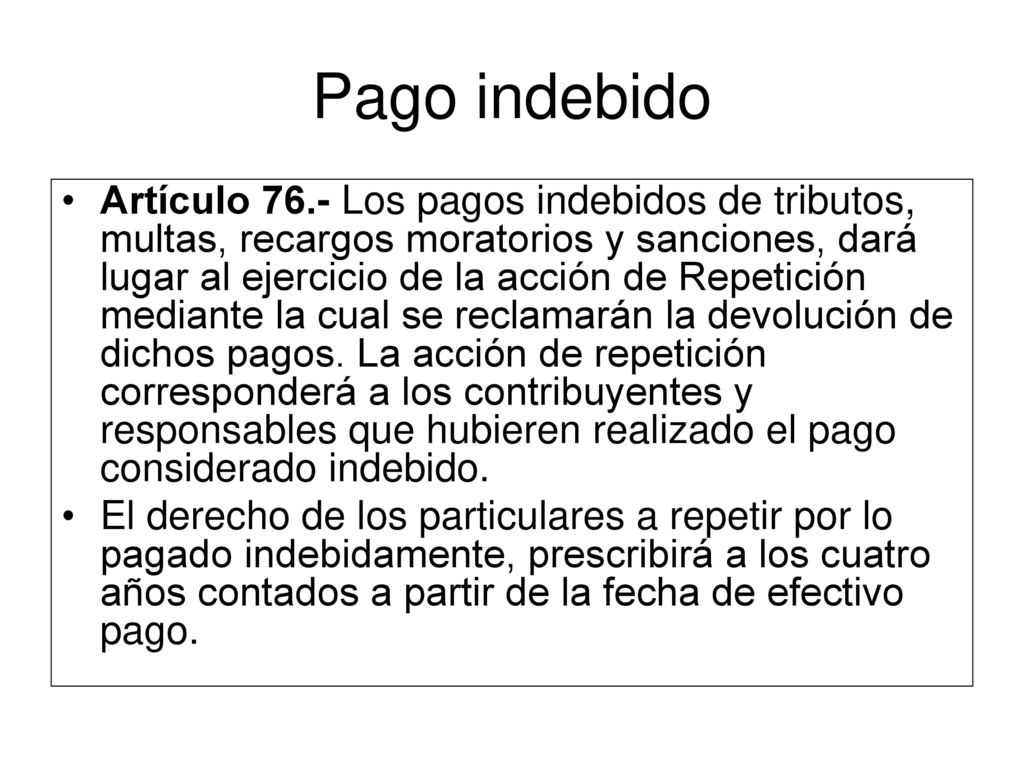Pago indebido