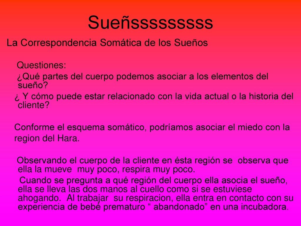 Sueñsssssssss La Correspondencia Somática de los Sueños Questiones: