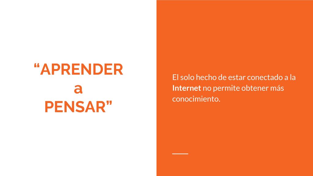 El solo hecho de estar conectado a la Internet no permite obtener más conocimiento.