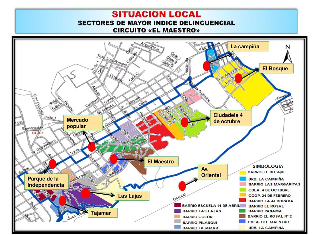 SITUACION LOCAL SECTORES DE MAYOR INDICE DELINCUENCIAL CIRCUITO «EL MAESTRO»