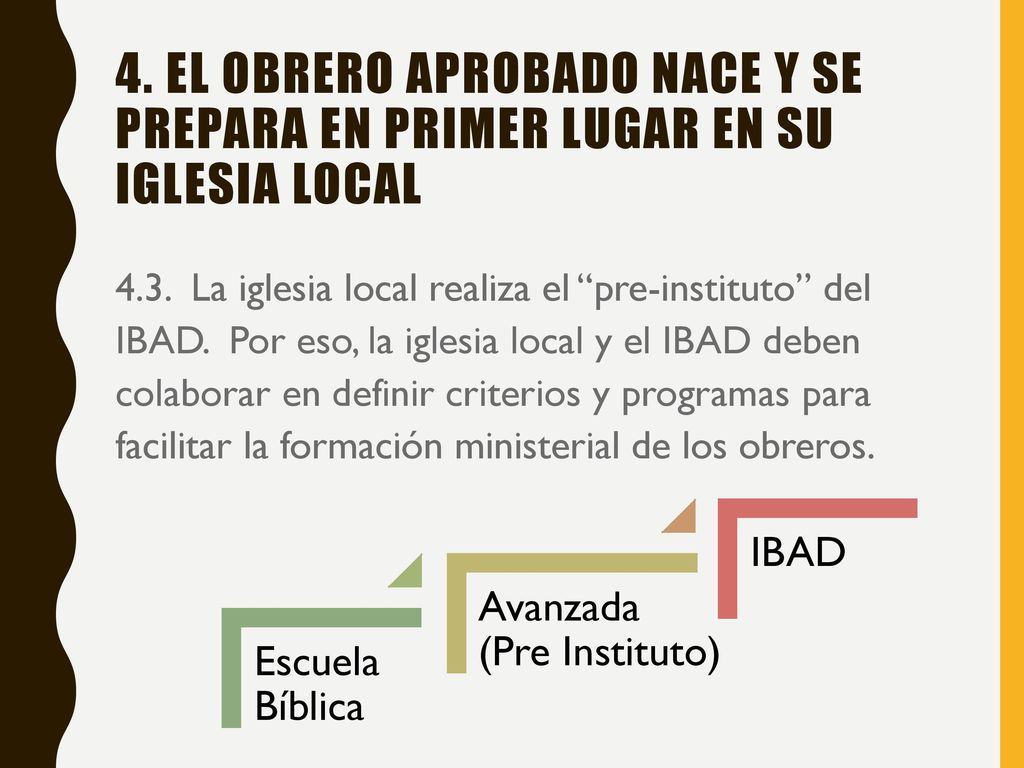 4. El obrero aprobado nace y se prepara en primer lugar en su iglesia local