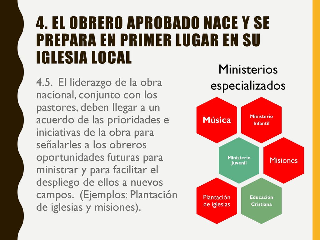 4. El obrero aprobado nace y se prepara en primer lugar en su iglesia local