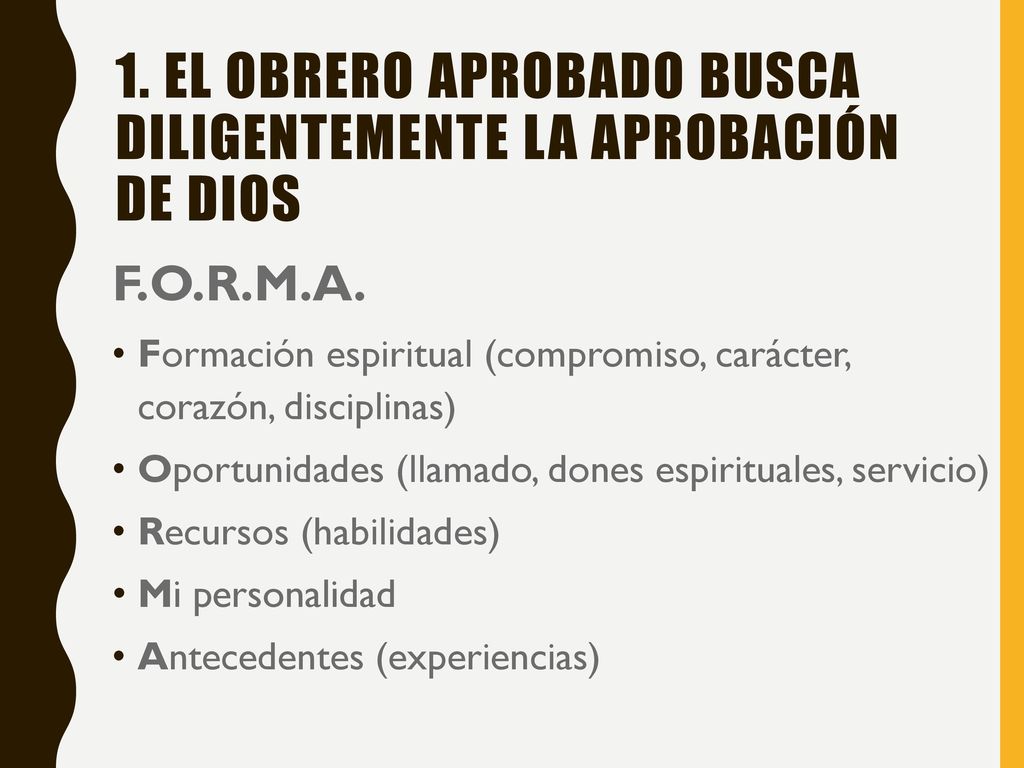 1. El obrero aprobado busca diligentemente la aprobación de Dios