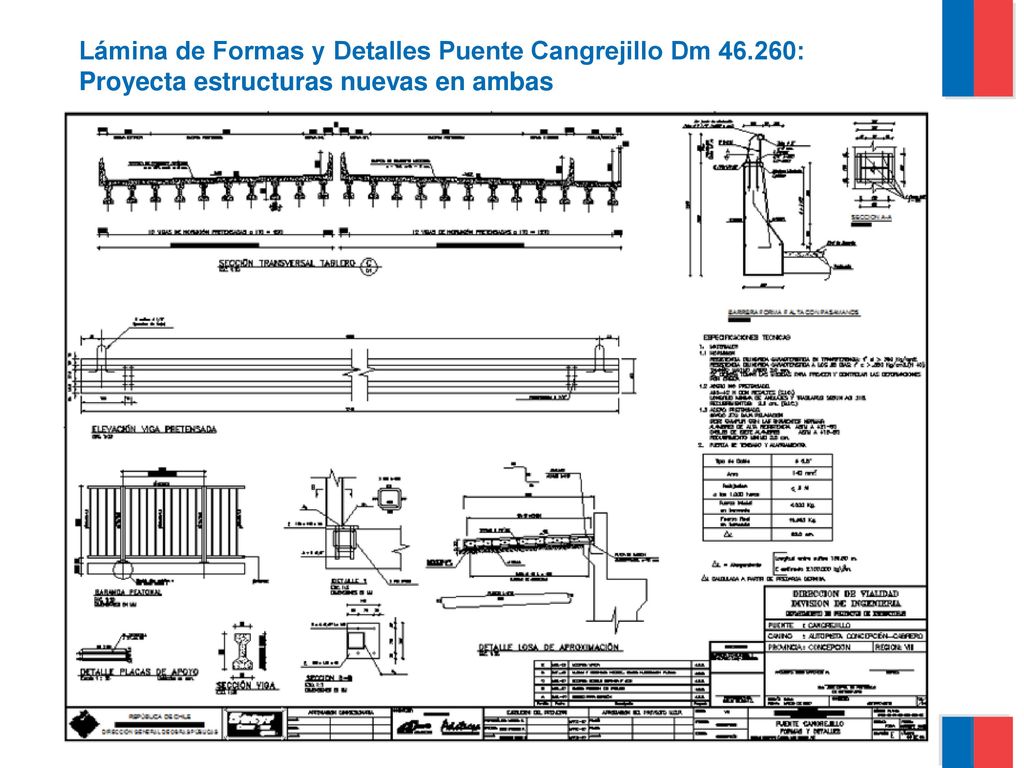 Lámina de Formas y Detalles Puente Cangrejillo Dm :