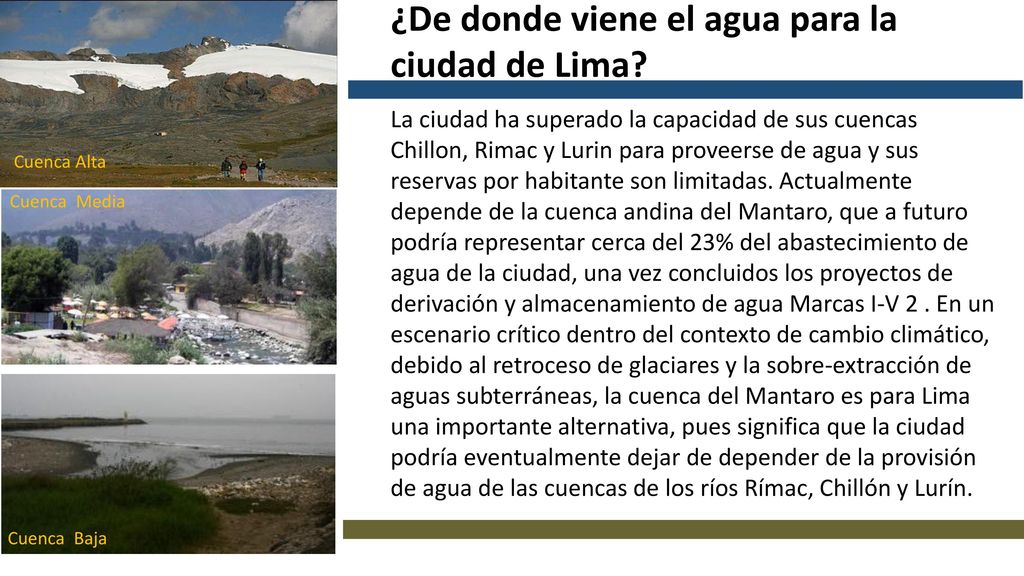 ¿De donde viene el agua para la ciudad de Lima