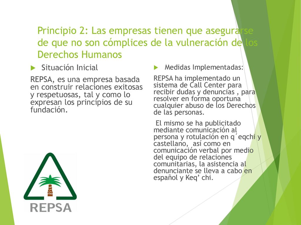 Principio 2: Las empresas tienen que asegurarse de que no son cómplices de la vulneración de los Derechos Humanos