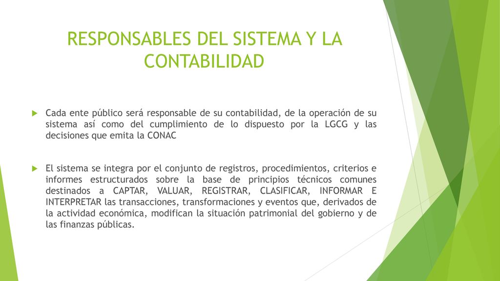 RESPONSABLES DEL SISTEMA Y LA CONTABILIDAD