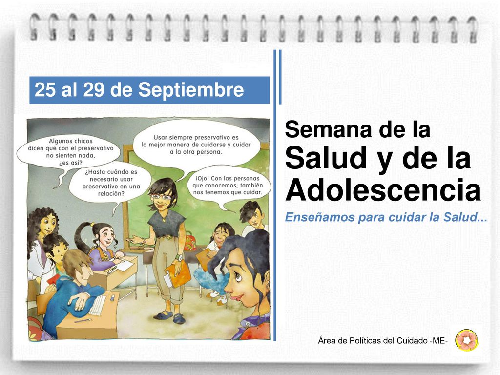 Salud y de la Adolescencia Semana de la 25 al 29 de Septiembre