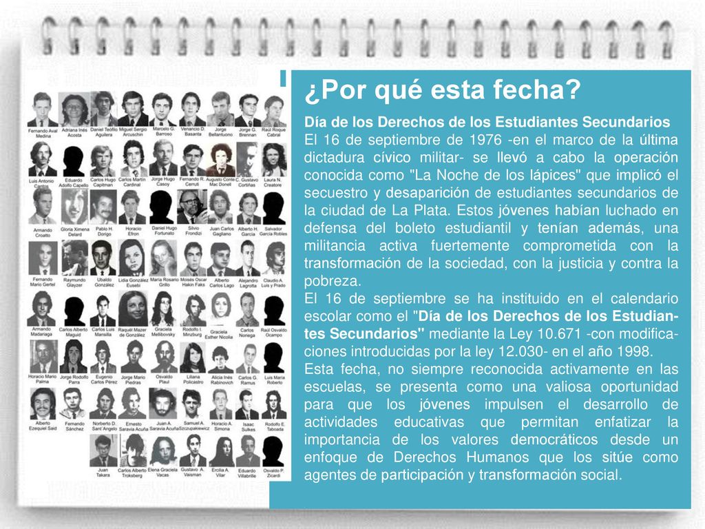 ¿Por qué esta fecha Día de los Derechos de los Estudiantes Secundarios.