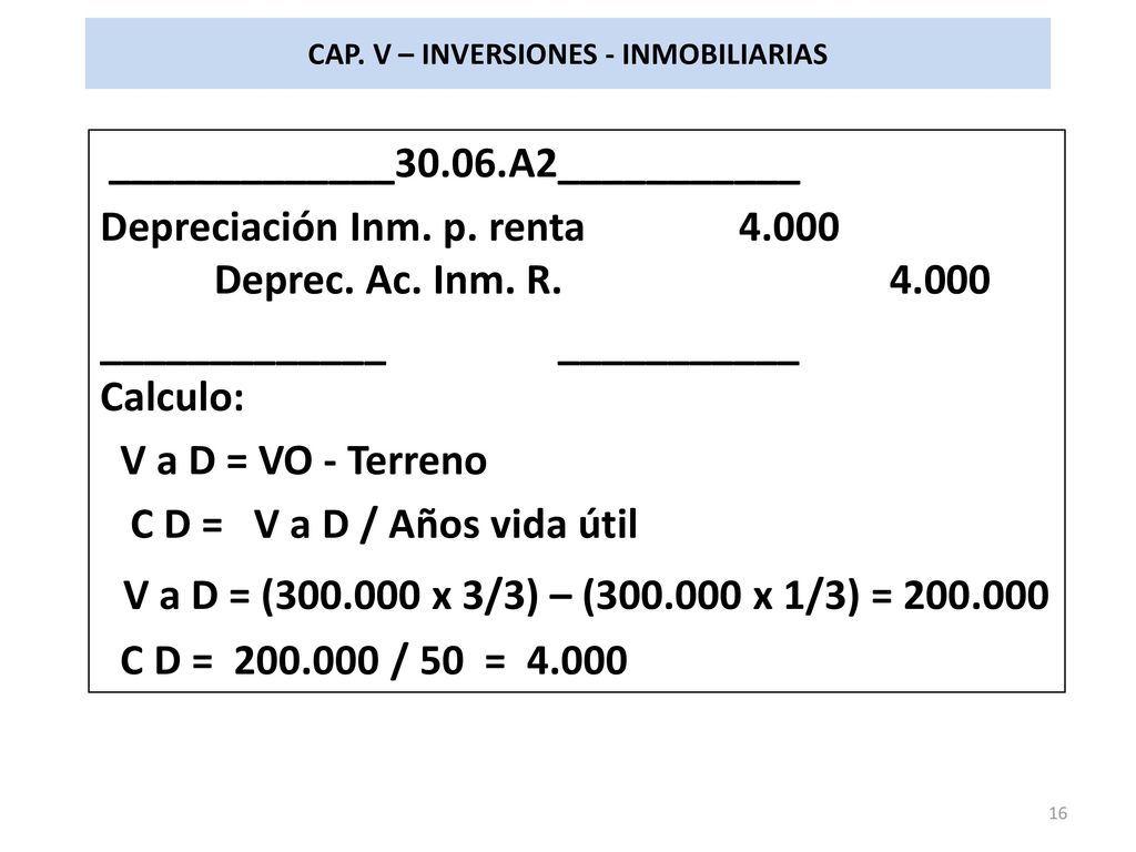 CAP. V – INVERSIONES - INMOBILIARIAS
