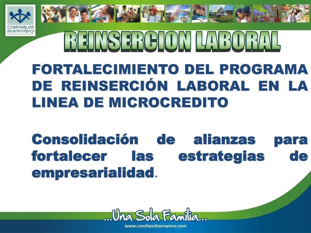 REINSERCION LABORAL FORTALECIMIENTO DEL PROGRAMA DE REINSERCIÓN LABORAL EN LA LINEA DE MICROCREDITO.