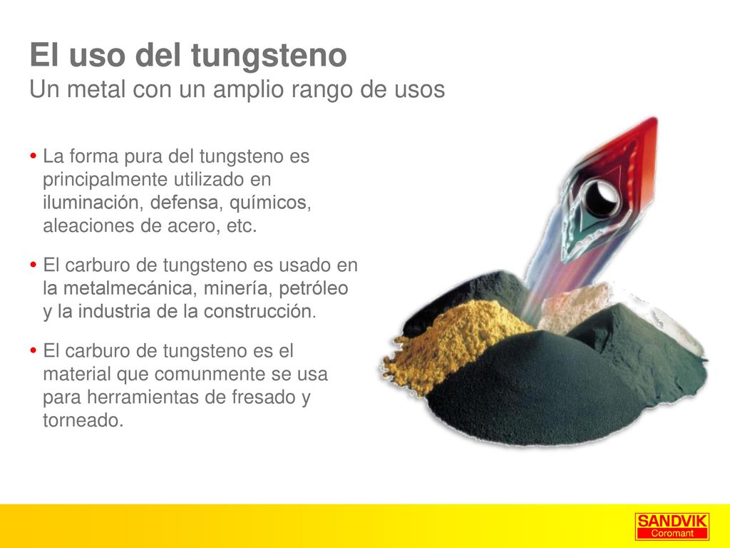 El uso del tungsteno Un metal con un amplio rango de usos