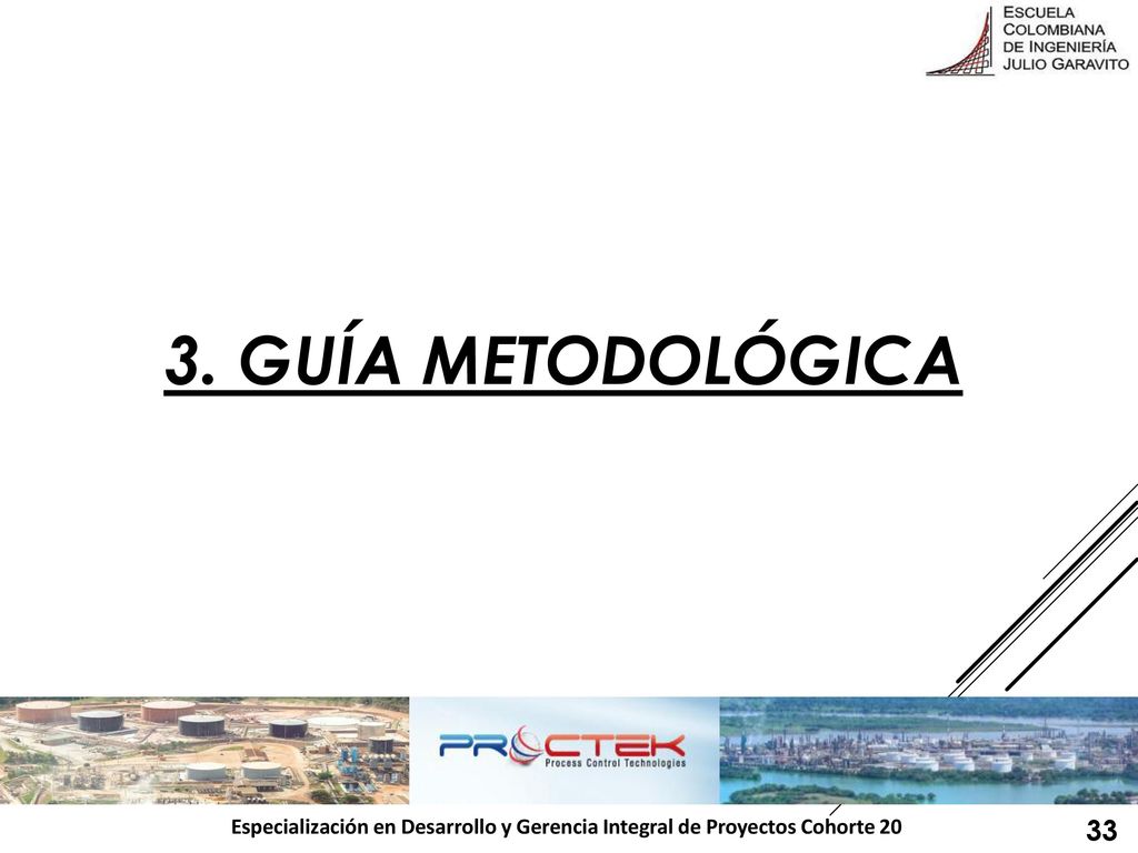 3. GUÍA METODOLÓGICA Especialización en Desarrollo y Gerencia Integral de Proyectos Cohorte 20 33