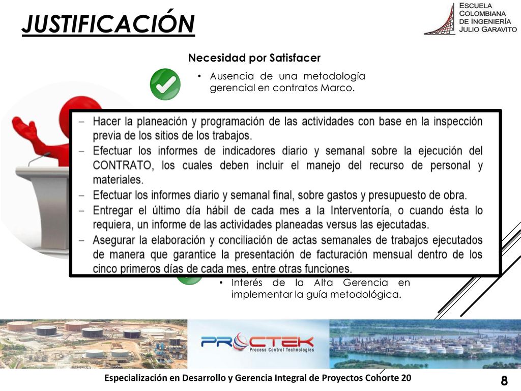 JUSTIFICACIÓN 8 Necesidad por satisfacer: Necesidad por Satisfacer